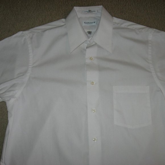 Van Heusen Short Sleeve Dress Shirt White Sz 15.5 Lot of 3 - Picture 6 of 16